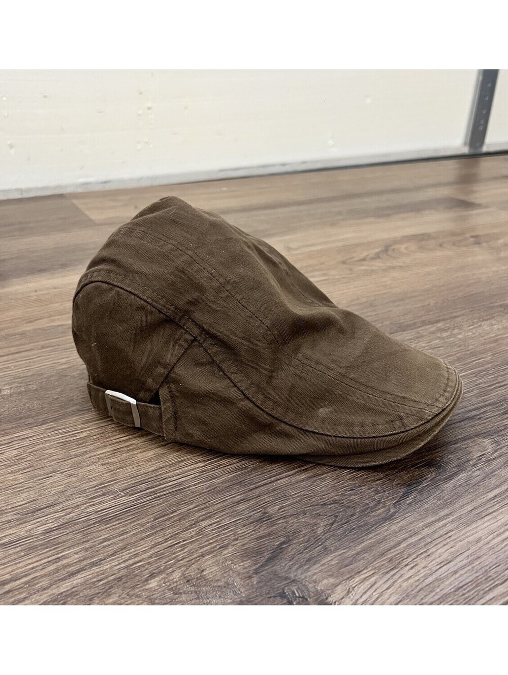 Vintage Style Brown Canvas Flat Cap Adjustable Ivy Newsboy Cabbie Driving Hat